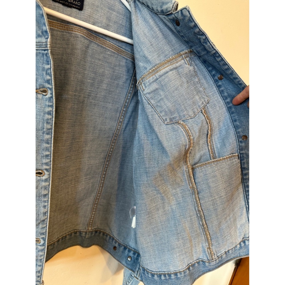 Lucky Brand Handcrafted 1990 Denim Trucker Jacket Light Wash Blue Mens Medium - Picture 14 of 14